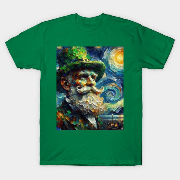 Gentleman in starry night T-Shirt by FUN GOGH